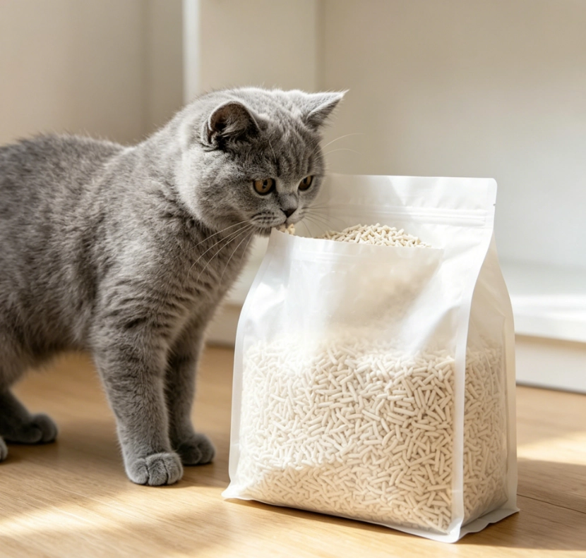 cat litter packaging