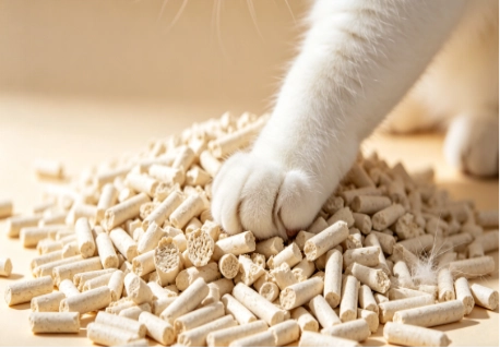 a cat with Tofu Litter